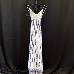 Love Culture Blue Floral Maxi Dress